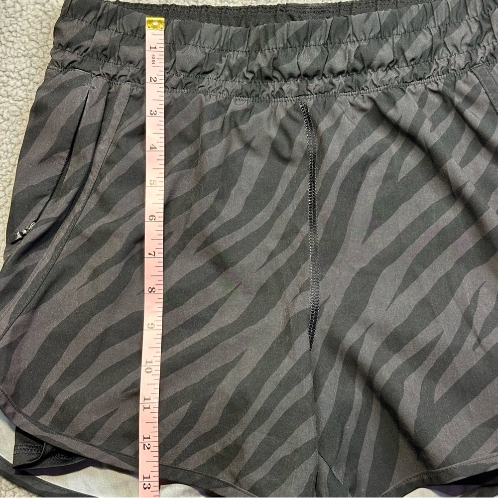 Avia Women's Zebra Print Athletic Shorts Small Black 2 in 1 Running Spandex - Picture 7 of 7